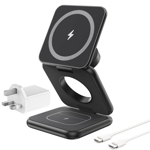 KU XIU X40 3-in-1 Wireless Charging Station, Foldable Magnetic